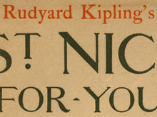 Load image into Gallery viewer, 1897 St. Nicholas Magazine Cover POSTER! (up to 24" x 36") - Santa Claus - Decoration - Chimney - Rudyard Kipling - New York - London