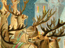 Load image into Gallery viewer, 1907 Santa and Reindeer Poster - Christmas Art Print