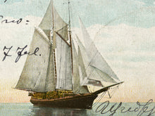 Load image into Gallery viewer, 1907 Sailing Ship Postcard POSTER! (up to 24 x 36) - Antique - Vintage - Nautical - Coastal