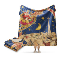 Load image into Gallery viewer, The Night Before Christmas Fleece Blanket Extra Large Sherpa Vintage Style
