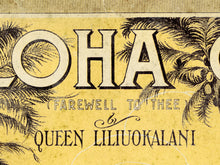 Load image into Gallery viewer, Aloha Oe Hula Music POSTER! (up to 24" x 36") - Hawaii - Vintage - Goodbye - Island - Tropical - Antique - Palm Trees