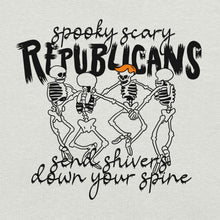 Load image into Gallery viewer, Spooky Scary Republicans T-Shirt - 2024 Election - Novelty Parody Skeletons Shirt Colors