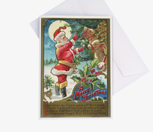 Load image into Gallery viewer, 1908 Santa and Reindeer Christmas Cards Set of 10 Holiday Stationary Gifts