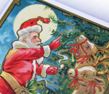 Load image into Gallery viewer, 1908 Santa and Reindeer Christmas Cards Set of 10 Holiday Stationary Gifts