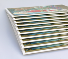 Load image into Gallery viewer, 1908 Santa and Reindeer Christmas Cards Set of 10 Holiday Stationary Gifts