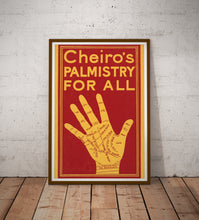 Load image into Gallery viewer, 1916 Palm Reading Poster, Vintage Occult Hand Chart Book, Fortune Teller Wall Art