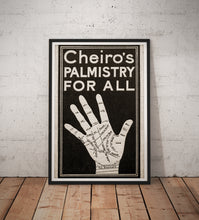 Load image into Gallery viewer, 1916 Palmistry Palm Reading Poster, Antique Book Cover Print, Edwardian Wall Art, Chiromancy