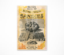 Load image into Gallery viewer, 1905 Homemade Candies Cookbook Poster - Victorian Edwardian Vintage Antique Art