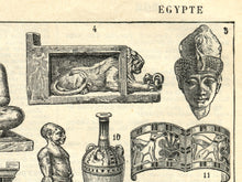 Load image into Gallery viewer, Vintage Egyptian Archaeology Illustrations POSTER! (up to 24" x 36") - c. 1906 - French Dictionary - Steampunk - Victorian - Antique - Art