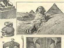 Load image into Gallery viewer, Vintage Egyptian Archaeology Illustrations POSTER! (up to 24" x 36") - c. 1906 - French Dictionary - Steampunk - Victorian - Antique - Art