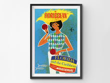 Load image into Gallery viewer, Vintage Floribbean Travel Brochure POSTER! (up to 24" x 36") - 1960's - Beach - Florida - Caribbean - Vacation - Tropical