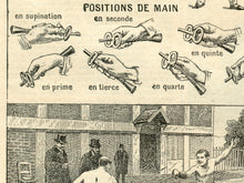 Load image into Gallery viewer, French Fencing Illustrations POSTER! (up to 24" x 36") - c. 1906 - Dictionary - Steampunk - Victorian - Antique - Sword Fighting