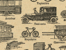 Load image into Gallery viewer, Vintage Transportation T-Shirt - Early 1900's French Dictionary Print - Cars