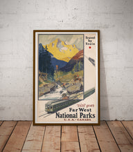 Load image into Gallery viewer, 1920 Far West National Parks Poster - Advertisement - Art - Travel by Train