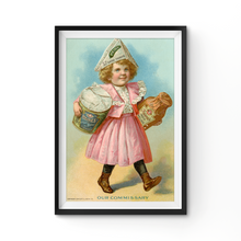 Load image into Gallery viewer, Vintage Cute Trade Card POSTER! (up to 24" x 36") - c. 1900 - Baked Beans - Ketchup - Mustard - Condiments - Kitchen - Art