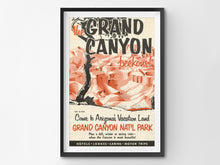 Load image into Gallery viewer, Vintage Grand Canyon POSTER! (24" x 36" or smaller) - 1954 - Ad - Art - Brochure - Western - Desert