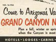 Load image into Gallery viewer, Vintage Grand Canyon POSTER! (24" x 36" or smaller) - 1954 - Ad - Art - Brochure - Western - Desert