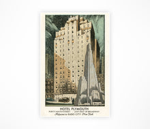 Load image into Gallery viewer, 1929 Hotel Plymouth Poster - 1918 Vintage Broadway New York City