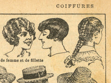 Load image into Gallery viewer, Vintage Hats & Hairstyles Poster Art - 1931 French Dictionary Print