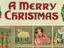 Load image into Gallery viewer, 1909 Christmas Postcard POSTER! (up to 24" x 36") - Santa Claus - Checking His List - Toys - Holidays