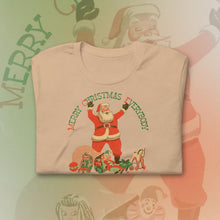 Load image into Gallery viewer, Retro Santa T-Shirt - 1949 Book Art - Merry Christmas
