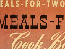 Load image into Gallery viewer, 1942 Meals-For-Two Cookbook Poster – Retro Kitchen Wall Art, Food Print, Mid-Century Decor, Couples