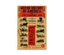 Load image into Gallery viewer, Motor History of America Poster – Antique Car History Wall Art | Classic Auto Collector Gift | Retro Garage Decor
