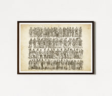 Load image into Gallery viewer, Vintage Military Uniform History POSTER – Medieval Knights, Renaissance Soldiers, Historical Army Costume Art Print