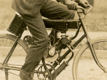 Load image into Gallery viewer, 1906 Motorcycle Photo Poster - Vintage Antique Bicycle Art Ghost