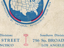 Load image into Gallery viewer, Vintage Auto Club Art POSTER! (up to full-size 24" x 36") - c. 1924 - California Map - Automobilia - Car - Engine - Garage