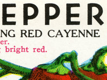 Load image into Gallery viewer, Cayenne Pepper Vintage Seed Packet POSTER! (up to 24" x 36") - Kitchen - Vegetables - Garden