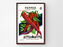 Load image into Gallery viewer, Cayenne Pepper Vintage Seed Packet POSTER! (up to 24" x 36") - Kitchen - Vegetables - Garden