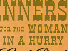 Load image into Gallery viewer, Vintage 1942 Cookbook Poster • Fun Retro Kitchen Wall Art • Mid Century Food Illustration Print • Woman