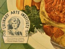 Load image into Gallery viewer, Vintage 1942 Cookbook Poster • Fun Retro Kitchen Wall Art • Mid Century Food Illustration Print • Woman