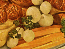 Load image into Gallery viewer, Vintage 1942 Cookbook Poster • Fun Retro Kitchen Wall Art • Mid Century Food Illustration Print • Woman