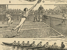 Load image into Gallery viewer, French Sports Poster – Vintage 1920's French Dictionary Art Print – Running, Rugby, Cycling, Tennis, Rowing, Golf, Unframed