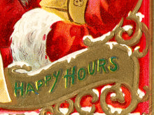 Load image into Gallery viewer, Santa Happy Hours Victorian Christmas Postcard Poster | Art Print