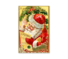 Load image into Gallery viewer, Santa Happy Hours Victorian Christmas Postcard Poster | Art Print