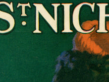 Load image into Gallery viewer, 1921 St Nicholas Magazine Poster Print: Book, Vintage Santa Claus Art, List, Painting