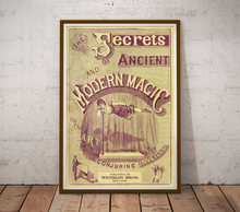 Load image into Gallery viewer, 1885 Secrets of Ancient & Modern Magic POSTER - Magician - Performer - Stage - Tricks - Levitation