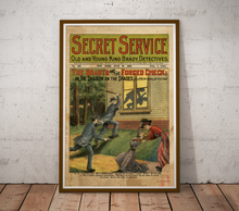 Load image into Gallery viewer, 1908 Secret Service Magazine POSTER! (up to 24" x 36") - Mystery - Detective Fiction - Drama - Art