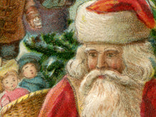 Load image into Gallery viewer, Vintage Santa Train Christmas Poster – 1917 Retro Holiday Wall Art Print - German - Toys - XMAS