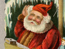 Load image into Gallery viewer, 1909 Christmas Postcard POSTER! (up to 24" x 36") - Santa Claus - North Pole - Decoration - Radio