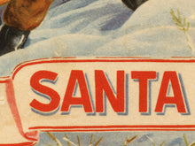 Load image into Gallery viewer, 1950's Santa and Me Christmas Poster, Vintage Holiday Wall Art, Retro Christmas Tree Print