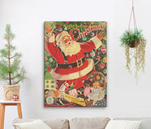Load image into Gallery viewer, Vintage Santa Canvas Print – Night Before Christmas | Retro Holiday Wall Art