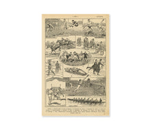 Load image into Gallery viewer, French Sports Poster – Vintage 1920's French Dictionary Art Print – Running, Rugby, Cycling, Tennis, Rowing, Golf, Unframed
