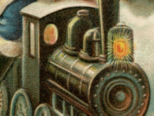 Load image into Gallery viewer, Vintage Santa Train Christmas Poster – 1917 Retro Holiday Wall Art Print - German - Toys - XMAS
