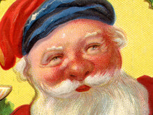 Load image into Gallery viewer, 1910 Santa Claus Christmas Postcard POSTER! (up to 24" x 36") - Martini - Cigar - Cornucopia - Colorful