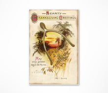 Load image into Gallery viewer, Vintage Thanksgiving Wishbone Art Print - Antique Postcard Reproduction