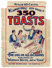 Load image into Gallery viewer, 1903 Vintage 350 Toasts Print – Retro Party Humor Poster, Antique Book Cover Wall Art, Classic Dinner Speech Illustration